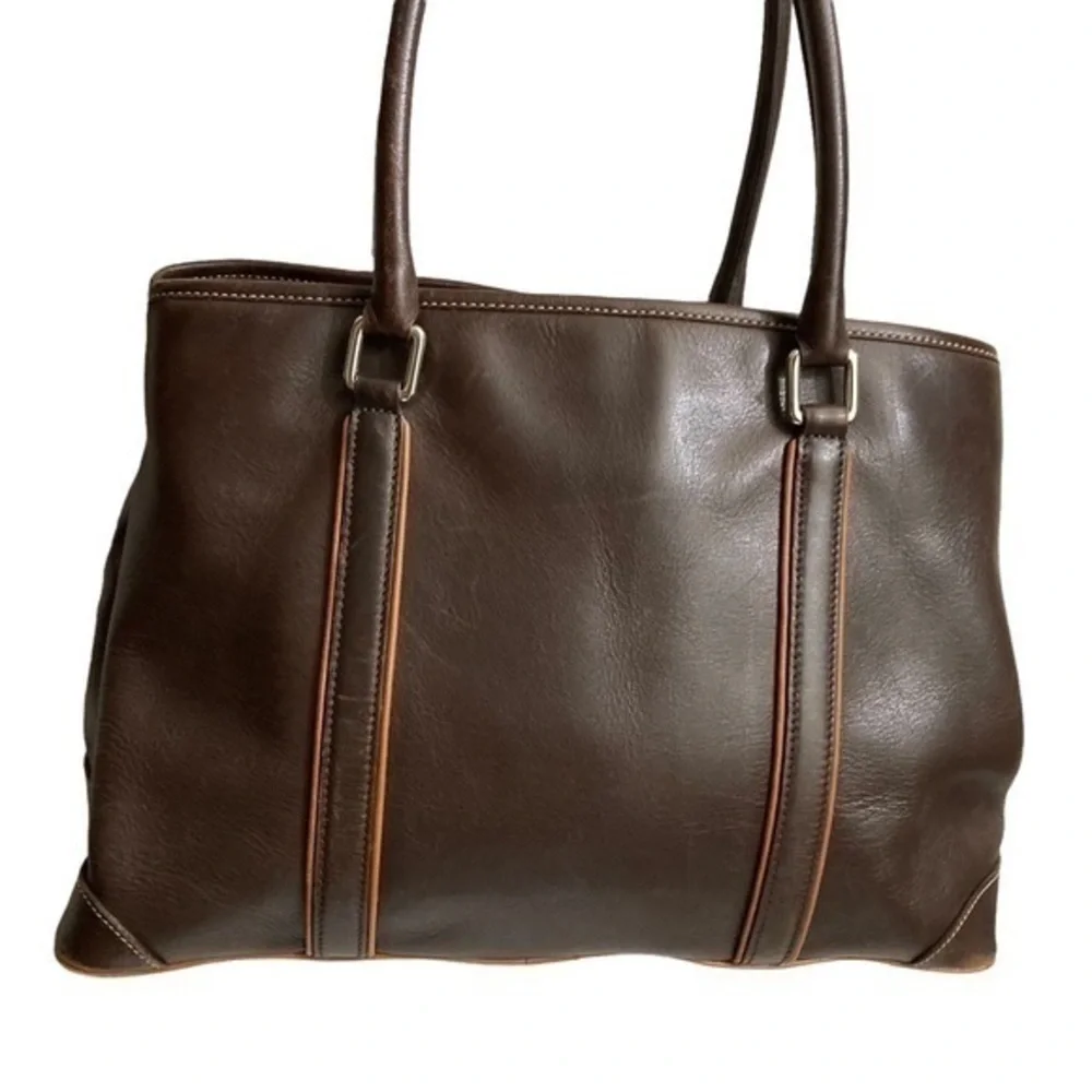 Coach vintage y2k Hamptons 7585 brown leather tote bag
